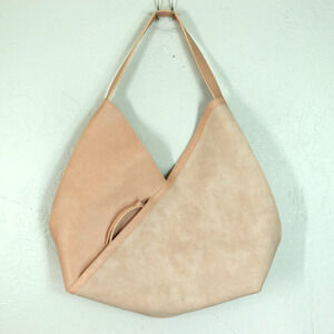 Blush Pink Hobo Handbag Women L PVC Zipper Purse Shoulder Bag
